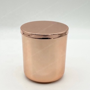 Hongyu 12Oz Sang Trọng Vàng Aura Nến Tàu Vòng Dưới Đồng <span class=keywords><strong>Jar</strong></span> Với Nắp Thủy Tinh Cho Mùi Hương Nến Trang Trí - Product Image 4