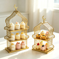 Support à gâteaux multi-niveaux en fer creux, présentoir à desserts, support à cupcakes en métal, centre de table pour mariage, fête, décoration de la maison, ornement