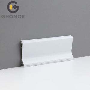 Moulure à insertion en caoutchouc Plinthes décoratives en aluminium blanc Plinthes de salon Carreaux de céramique Panneaux muraux Plancher en bois - Product Image 1