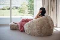 Canapé paresseux d'intérieur en fausse laine, grande taille, 40-50mm, fauteuil de sac à haricots, pour usage intérieur