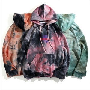Custom Men Plus Size Tie <b>Dye</b> Print Hooded Sweatshirt High Street Casual Pullover 100% Cotton Fleece <b>Hoodies</b> - Product Image 4