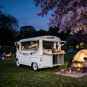 Portable Movable Food Cart <b>Small</b> Street Vending Food Cart for <b>Ice</b> Cream Dessert Snack Business - Product Image 1