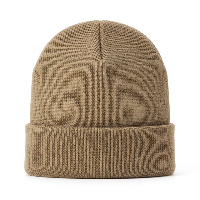 Unisex Beanie Hat 100% Acrylic Cuffed Solid Color Casual Winter Warm Cap Adults Street Style Daily 56-58CM Head Circumference