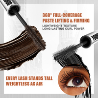 Mascara liquide double tête waterproof 2026, noir et brun, double couleur, fibres soyeuses, effet 4D, cils bouclés, maquillage des cils