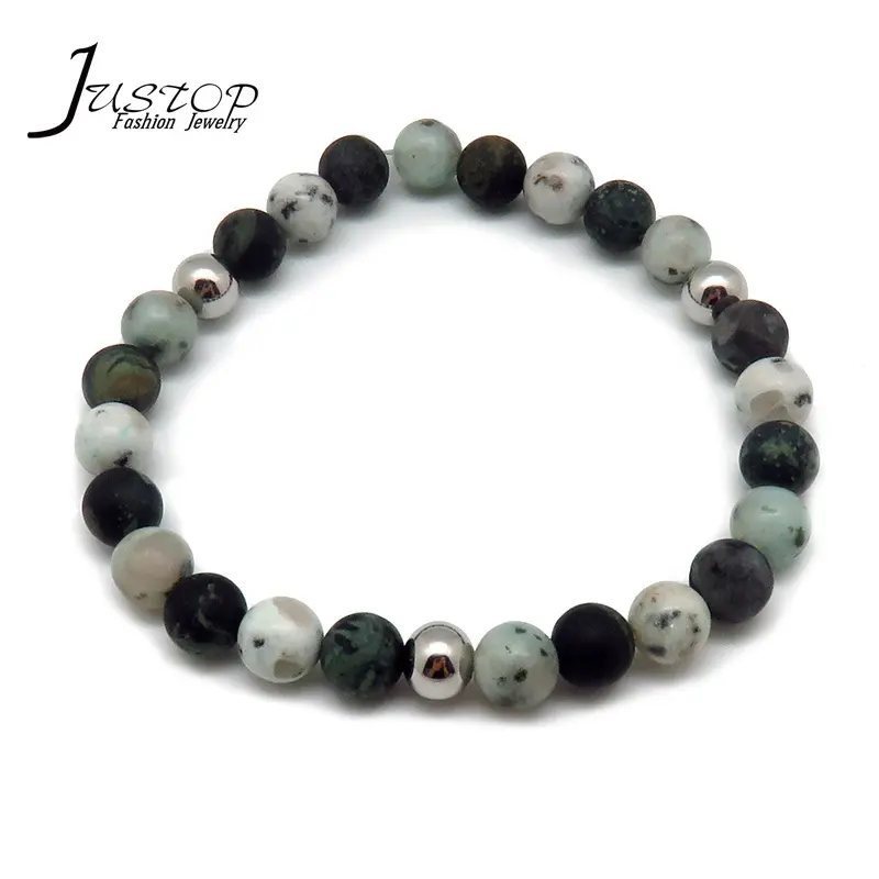 Pulseras hechas a mano personalizadas para hombres, joyería de muñeca de piedra verde, joyería fina, brazaletes