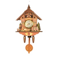 Nouvelle conception, vente en gros en ligne, horloge murale en bois de style vintage de la Forêt-Noire allemande, horloge à coucou de style antique, fonctionne à piles