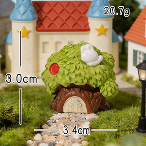 Miniature en résine, petite maison décorative, paysage DIY, ornement en mousse artificielle, accessoires de paysagisme - Product Image 6