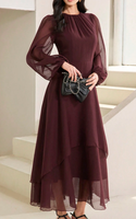 Robe YKD127 en tissu de qualité supérieure, couleur rouge vin, vêtements musulmans islamiques haut de gamme, hijabs, style décontracté, quotidien
