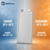 Battivus SA03 11.84Ah 3.4V 40.26Wh 400Wh/kg Sel Pouch NMC Isi Ulang Suhu Rendah untuk Paket Baterai Ringan Aerospace UAV