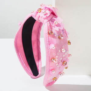 มาใหม่วันวาเลนไทน์มาร์ดิกราส์ที่คาดผมประดับมุกดอกไม้พลอยเทียม - Product Image 2