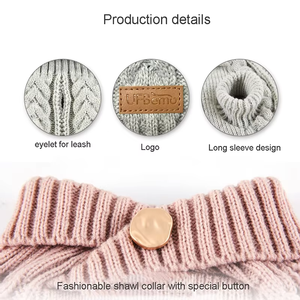 Wholesale Turtleneck Cable Knit <b>Dog</b> Sweater with <b>Button</b> Detail Warm Winter Pet Pullover Custom Logo - Product Image 5