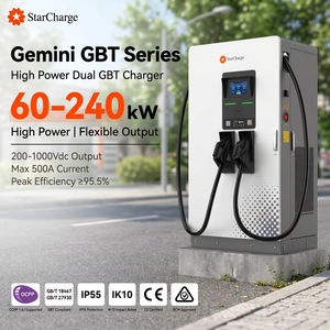Cargador Rápido para Vehículos Eléctricos StarCharge Gemini GBT de 160kW, con Conectores Duales GB/T, Pantalla de 7 Pulgadas, Tarjeta RFID, Aplicación, IP55, IK10, de Pie - Product Image 1