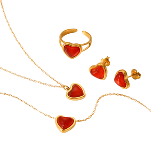 ODM Modeschmuck Edelstahl Halsketten Achat Liebe Herz Medaillon Halskette für Frau Geschenk - Product Image 4