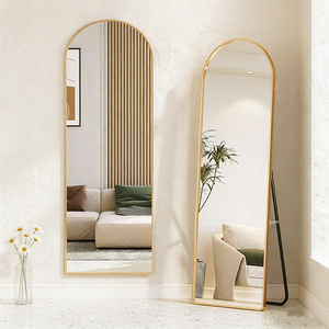 <span class=keywords><strong>Miroir</strong></span> sur pied sur mesure avec cadre métallique cintré, <span class=keywords><strong>miroir</strong></span> mural pleine longueur suspendu sur support - Product Image 3
