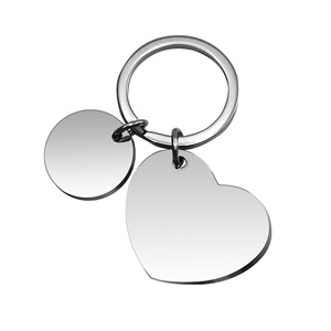 Thép Không Gỉ Trái Tim Cá Nhân Tùy Chỉnh Lịch Keychain Kỷ Niệm Đám Cưới Ngày Khắc Lịch Kim Loại Trống Móc Chìa Khóa - Product Image 3