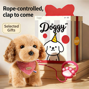Jouet de chien électrique réaliste pour enfants |   Peluche Golden Retriever qui marche et aboie, jouet en peluche, cadeau d'anniversaire pour enfants, support OEM ODM - Product Image 1