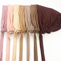 Bonnet de Base à Sangle 64 Couleurs pour Femmes Musulmanes, Hijab Ethnique Réglable, Sous-Bonnet Modal Mercerisé de Couleur Unie pour Couvre-Chef Musulman