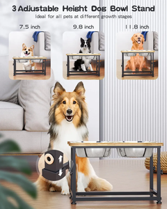 Bols pour chiens surélevés réglables en hauteur étagère de mangeoire avec vaisselle <span class=keywords><strong>amovible</strong></span> pour les grands animaux de compagnie de taille moyenne et petite confort alimentaire - Product Image 3