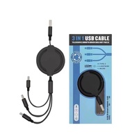 OEM Logo Macaron Mobile 3IN1 Cable USB Retráctil Cobre Puro Micro Cables de Datos de Carga Múltiple con Tipo C