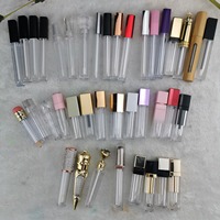Offre Spéciale 8ml mignon rose noir blanc brillant à lèvres Tube Logo personnalisé emballage cosmétique conteneur pour le maquillage liquide belle Stock