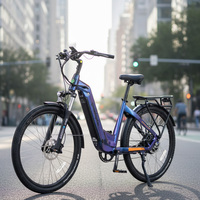 Vélo électrique pour femmes et hommes, vélo électrique de 27.5 pouces, vélo électrique pour filles, vélo hybride électrique de ville et de route, vélo électrique pour adultes