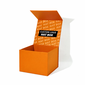 Luxury Custom Magnetic Vintage Collapsible <b>Hat</b> Boxes with Print <b>for</b> Dandy Decorative Barbas <b>Hats</b> Cap <b>Box</b> with Magnetic Lid - Product Image 1