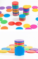 Compteurs d'apprentissage en plastique 30mm 25mm couleurs Disques de comptage de jetons de bingo Marqueurs pour la pratique des mathématiques et les jetons de poker