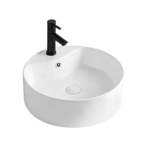 <span class=keywords><strong>Lavabo</strong></span> de baño redondo de encimera de diseño Original de Arte de cerámica blanca personalizado de fábrica para gabinete de baño - Product Image 5