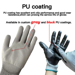 Guantes sumergidos recubiertos de <span class=keywords><strong>PU</strong></span> HPPE Liner Anti CUT Leve 5 Guantes DE TRABAJO resistentes a Cortes - Product Image 2