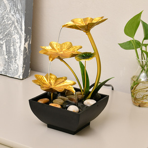 Humidificateur de bureau Golden Lotus Water Feature, bassin noir, électrique, décoration intérieure, cadeau - Product Image 4