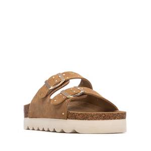 Pantoufles basses pour femmes, camel, talon de 4 cm, taille 41, confortables pour l'intérieur - Product Image 2