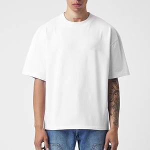 Artı ölçekli erkekler Tshirt % 100% pamuk hızlı kuru T-<span class=keywords><strong>shirt</strong></span> <span class=keywords><strong>Streetwear</strong></span> kırpılmış Boxy Fit boy Tee gömlek - Product Image 2