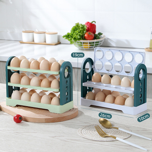 Hot Sale Fridge Storage Box Tray Stand Basket Container Organizer Mini 3 Layers Rack Egg Holder for Refrigeratgerator Kitchen