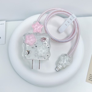 ينطبق الكريستال على غطاء أبل 20 واط/18 واط غطاء رأس ملء آيفون 15 غطاء شاحن وردي فراشة - Product Image 6