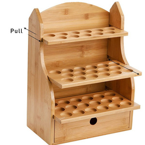 Étagère de rangement de bureau en bambou à 4 niveaux avec tiroir pour organiser les rouges à lèvres, les huiles essentielles et les vernis à ongles - Product Image 5