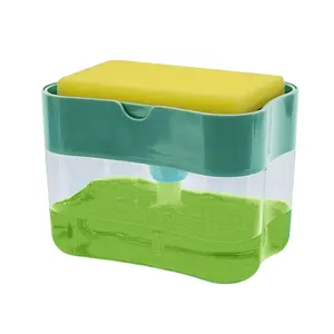 Distributeur de <span class=keywords><strong>savon</strong></span> à vaisselle avec éponge incluse <span class=keywords><strong>et</strong></span> support d'éponge stable pour évier de cuisine, facile à presser sur la plaque supérieure - Product Image 1