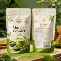 Sachet Doypack Personnalisé Imprimé pour Poudre de Matcha, Recyclable, Qualité Alimentaire, pour Thé Vert, Tisane, Café, Protéines
