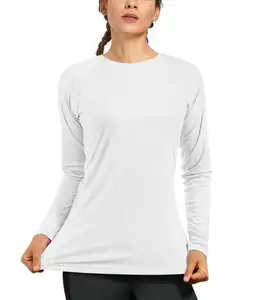 Lycra Spf50 – t-shirt de couleur blanche pour femmes, gilet anti-éruption, Logo personnalisé Jiu Jitsu, protection anti-éruption, manches longues pour femmes, vêtements de sport en carton