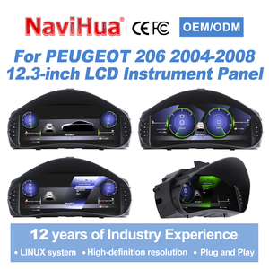 Navihua pour Peugeot 206 2004-2008 : Mise à niveau de tableau de bord LCD, Compteur numérique automobile, Système Linux, Carplay, Panneau d'instruments numérique pour voiture - Product Image 1