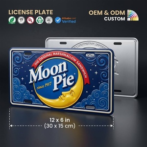 <span class=keywords><strong>Plaque</strong></span> d'<span class=keywords><strong>immatriculation</strong></span> en aluminium 3D <span class=keywords><strong>personnalisée</strong></span> en relief, style rétro nostalgique, thème bonbons, chocolat, guimauves, snacks, diner, fontaine à soda, décor étanche - Product Image 2