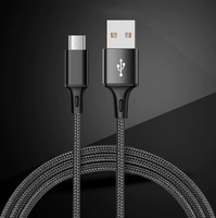 Câble de données USB C en nylon tressé, micro USB Type C en aluminium V8, OEM ODM, charge rapide 2.4A, 1M 1.5M 2M 3M pour Android