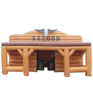 Winsun ngoài trời vui vẻ Inflatable nhà gỗ Inflatable trẻ em Lều Nâu <span class=keywords><strong>log</strong></span> cabin mùa đông nhà cho quyến rũ hộp đêm bên - Product Image 1