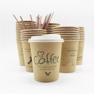 Tasse à café jetable en papier à paroi unique, 10 oz, pour boisson chaude, tasses à café en papier écologique avec couvercle - Product Image 5