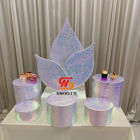 Support à gâteau rond en forme de cylindre blanc à trois étages, best-seller, pour les mariages et les fêtes