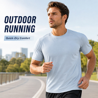 Camiseta Deportiva Personalizada de Poliéster Transpirable con Sublimación, Camiseta Básica para Correr, Bordada, Lisa, para Hombre