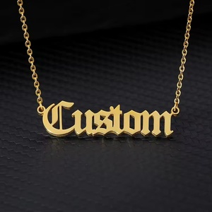 Collar con Placa de Nombre Personalizada para Hombre, Cadena de Acero Inoxidable con Nombre Grabado, Chapado en Oro, Fabricantes de Joyería Personalizada - Product Image 2