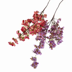 Искусственный шелк Вишневый цветок искусственная Сакура ветка для свадьбы дома декоративные искусственные цветы