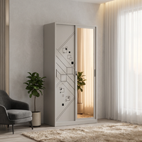Armoire Moderne en Acier avec Porte Miroir, Meuble de Rangement Métallique pour Vêtements, Verrouillable, pour Chambre à Coucher, Fabrication OEM