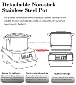 Robot culinaire multifonction 6L pour cuisson et agitation, machine à piler l'igname et à faire le Fufu sans arrêt pour usage familial - Product Image 6