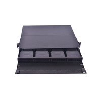 1U 19 ''Rack Mount Fiber Optic MPO Kaset dengan Fusion Splicing Tray